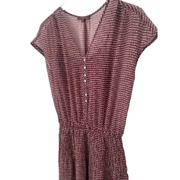 CASUAL CASUAL STREET MAROON PRINTED DRESS SIZE MEDIUM - Picture 4 of 9